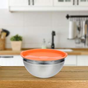 Wholesale Wholesale Stainless Steel Silicone Antiskid Basin <b>Colorful</b> Kitchen <b>Mixing</b> Salad <b>Bowls</b> Set With Airtight Lids - Product Image 3