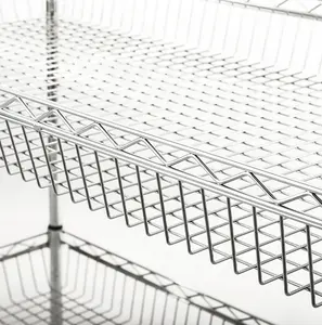 Chrome Display wire shelf display rack wire basket shelving customized design for sale