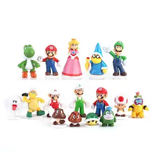 2023 vente chaude Anime 16 3-4cm modèle Mario figurine décoration Mario champignon figurine décoration de gâteau