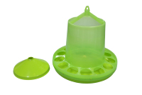 Abreuvoir et mangeoire pour poulets de couleur vive, seau d'alimentation en plastique vert pour volailles avec pieds