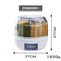 Conteneur Rotatif à Grains en Plastique – Distributeur de Riz Scellé avec Conception Pivotante pour Céréales, Grains et Aliments Secs, Stockage Hermétique