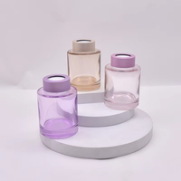 Bouteille diffuseur en verre de 100 ml en gros, vide, pour aromathérapie, avec impression sérigraphique, créative, cylindrique, à bouchon à vis, pour la maison