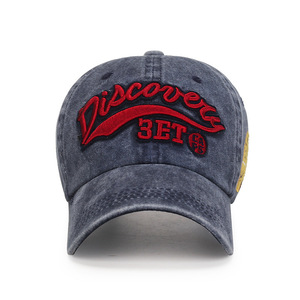 Discover 3ET Baseball Cap Navy Blue Denim Unisex Street Style Sun Hat - Product Image 1