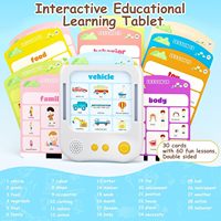 Tablette interactive d'apprentissage précoce pour la maternelle, écran tactile, jeu par simple pression, jouet éducatif, apprendre à lire, cartes flash de l'alphabet