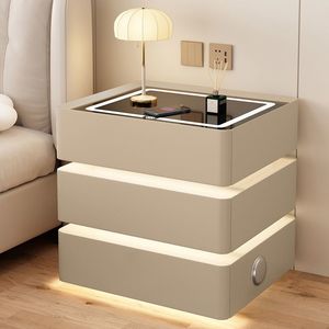 โต๊ะข้างเตียงแบบเรียบง่ายตู้ข้างเตียงอัจฉริยะที่มีแสงเคลื่อนไหวและลำโพงบลูทูธ - Product Image 3