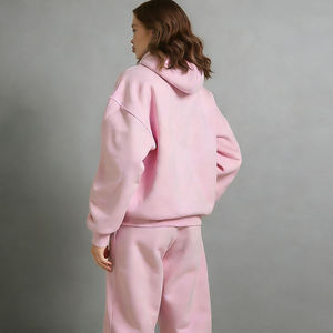 Sweat à capuche oversize pour femme, rose, en molleton de coton tricoté 500 GSM, respirant, personnalisable, pour l'été - Product Image 2