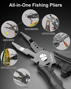 Tang Pemancing Baja Tahan Karat Hitam 14cm untuk Memancing di Air Asin dan Air Tawar, Pegangan Anti-Selip, Alat Pemotong, Penjepit, dan Pelepas Kait. - Product Image 5