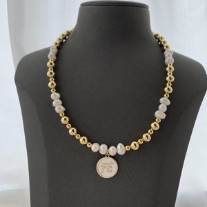 BD-L3617 אמייל יפהפה שרשראות שרשראות אלוקים דתיים שרשרת פנינים של מים מתוקים - Product Image 6