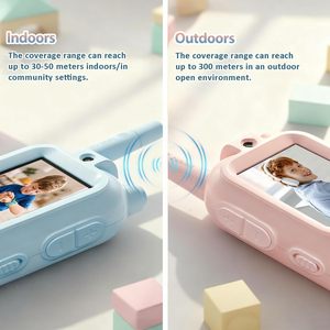 Walkie Talkies Portátiles para Niños, Paquete de 2, Recargables, 650 mAh, Plástico, Impermeables, Intercomunicador con Video, Alcance de <1.5 km, Juguete Familiar para Interiores/Exteriores - Product Image 2