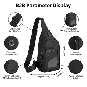 Sac bandoulière étanche personnalisé pour cartes gradées PSA, avec fenêtre de présentation, pour collectionneurs TCG et fans d'anime, avec bouton d'été - Product Image 2