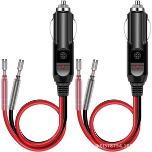 Car Cigarette Lighter <b>Plug</b> <b>12V</b> With Bullet Terminals Automotive Connector Red Plastic Accessory - Product Image 1