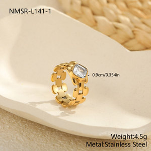 Bague Montre en Acier Inoxydable 316L Plaqué Or 14k 18k Anti-ternissement avec Zircon Tendance pour Femme - Product Image 5