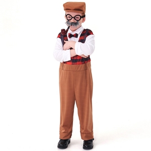 Faire semblant d'être grand-père scène jouer Performance déguisement pour garçons Halloween Performance Cosplay mignon enfants petit vieil homme Costume - Product Image 3