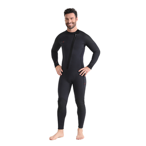 Muta da sub Super elastica da uomo 3mm calda a prova di freddo costume da bagno da surf in apnea a maniche lunghe con motivo solido - Product Image 2