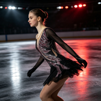 Robe de patinage artistique noire, dos en V profond, manches longues en maille, strass, costume de performance pour enfants et adultes, compétition