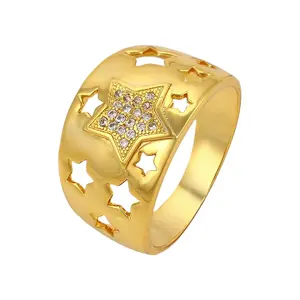 13524 xuping新款时尚金手指戒指，婚礼女士钻石戒指