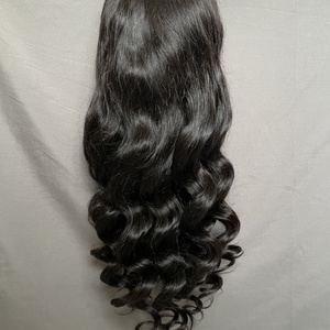 Peluca frontal 13x4 de onda suelta al por mayor, venta de pelucas de cabello virgen natural sin procesar, densidad del 180%, pelucas de cabello humano virgen con encaje frontal transparente. - Product Image 2