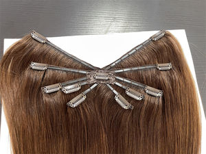 Extensiones de Cabello Humano Virgen Europeo Liso con Clip, Diseño Más Popular de 2025, Trama Única, Color Rubio Miel, Personalizable - Product Image 6