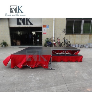 Plataforma de Escenario Portátil con Base de Madera Contrachapada y Panel de Aluminio, con Borde Blanco, Plegable, para Uso en Conciertos al Aire Libre - Product Image 3