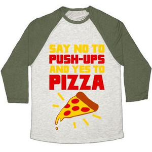 No alle flessioni, sì alla pizza - T-shirt da baseball unisex in tessuto misto - Product Image 5