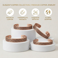 Perhiasan BioMagnetic Wanita, Gelang Manset Ukiran Kupu-kupu Vintage Tembaga Murni 99,9% dengan Magnet Kuat untuk Hadiah Ulang Tahun Ketiga