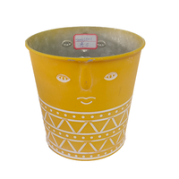 Seaux en métal à visage autochtone galvanisé décoration jardinière fer plantes conteneur maison jardin pot de fleur