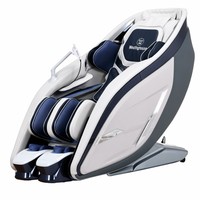 Fauteuil de massage intelligent professionnel Zhouqi avec mécanisme 4D, rouleaux de massage pour les pieds à jambes séparées et rail SL pour une thérapie corporelle complète