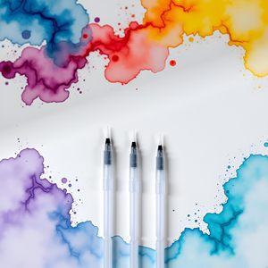 Mini Watercolor Brush <b>Pen</b> Water Paintbrush with <b>Refillable</b> Reservoir, Assorted Brush Tips - Product Image 5