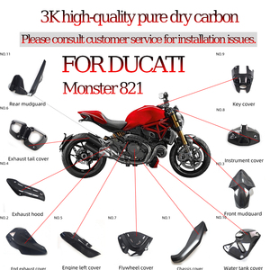 Juego Completo de <span class=keywords><strong>Carenado</strong></span> de Fibra de Carbono Seca 3K para <span class=keywords><strong>Ducati</strong></span> <span class=keywords><strong>Monster</strong></span> 821, 2019-2021 - Product Image 2