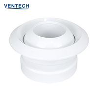 Diffuseur d'air rond en aluminium Ventech, vente chaude, diffuseur de jet réglable pour système CVC