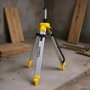 Trípode para niveles láser multilínea y giratorios, altura ajustable de aluminio con patas amarillas y correa de transporte - Product Image 3
