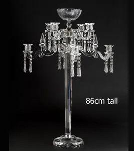 Candelabros de cristal alto elegante com uma peça central MH-1317