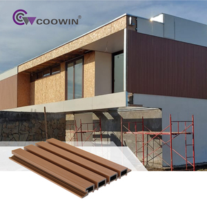 Coowin immeuble d'habitation pvc <span class=keywords><strong>prix</strong></span> raisonnable intérieur technologie du bois faible extérieur revêtement mural en plastique composite - Product Image 1
