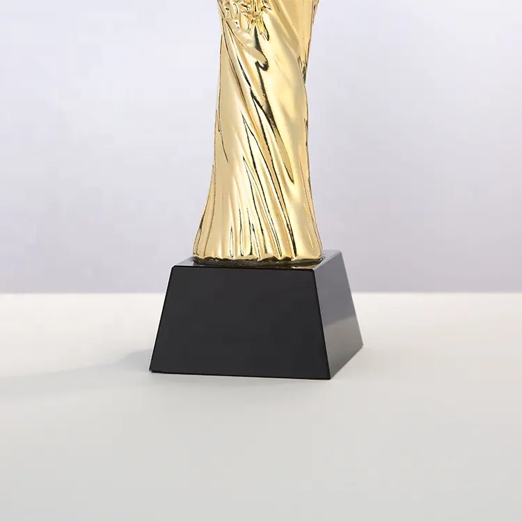 MH-J177 logotipo personalizado futebol óptico de vidro de ouro troféu troféia resina cristal troféu