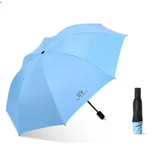 8 K 정사이즈 맞춤형 로고 수동 이중 사용 써니 비닐 UV 보호 접는 우산