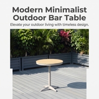 Table de bistrot extérieure en aluminium de 31,5 pouces, petite taille, imperméable, antirouille, table d'appoint pour balcon, jardin, cour