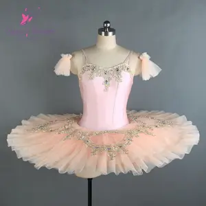 BLL126 Pálido rosa ballet tutu dança traje vestido de solo panqueca tutus de balé profissional