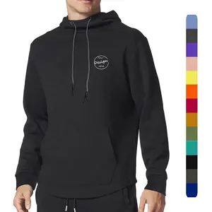 Custom Logo Reasonable Price French Terry 350 Gsm 100% Cotton OEM Vintage Pullover Sweatshirt Black Cropped Hoodie Men