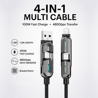 Cable USB a Lightning 4 en 1 con Múltiples Interfaces, Cable Tipo C para Apple, Fabricante OEM