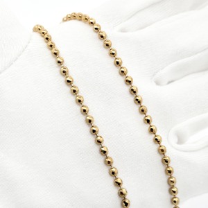 18K Gold Twist Ball Bead Chain Necklace Diamond Cut Solid Gold Station Necklace Fine Jewelry Gift for Women <b>Wife</b> - Product Image 5