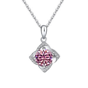 1CT 2CT VVS1 Moissanite 925 Sterling Silver Women's Romantic Interwoven <b>Necklace</b> Fine Jewelry <b>Necklace</b> Sweet Gift Certificated - Product Image 2