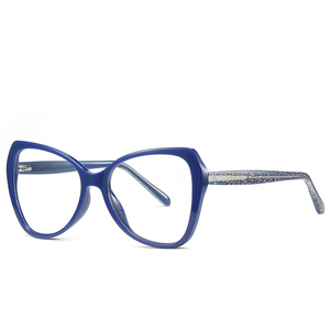 Montures de lunettes <span class=keywords><strong>papillon</strong></span> brillantes bleues Vintage TR90 pour femmes Nouvelles lunettes TR90 à lumière progressive de Guangzhou - Product Image 1