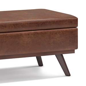 DB Owen Saddle Distressed Brown Lift Top Mesa de centro grande Almacenamiento Taburetes otomanos y otomanos - Product Image 2