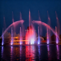 Fontaine musicale d'extérieur avec spectacle de lumière LED RGB pour jardin et place publique