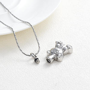 Jijd1016 piccolo orso in acciaio inossidabile gioielli cremazione animale umano cenere ciondolo ricordo - Product Image 4