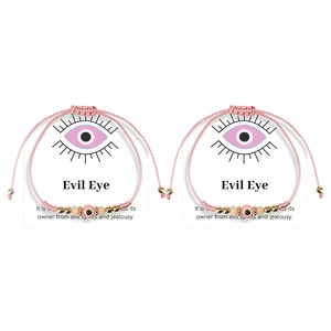 Braccialetto Artigianale con Occhio Turco Regolabile in Corda Rossa Intrecciata per Ragazze e Donne, Braccialetto dell'Amicizia per Regalo, Vendita all'Ingrosso - Product Image 6