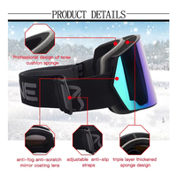 Lunettes de ski de designer, verres polarisés miroir, lunettes de snowboard, protection UV400, lunettes de ski, lunettes de sport de neige OEM, logo personnalisé