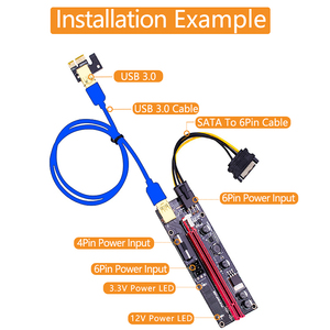 PCI-E <span class=keywords><strong>VER009s</strong></span> CPI-E อะไหล่คอมพิวเตอร์การ์ดไรเซอร์พร้อมขั้วต่อ USB3.0 ชุบทอง 009S พลัสแบรนด์จีน แหล่งกำเนิดกวางตุ้ง - Product Image 3