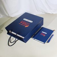 Ensemble de journal A5 de luxe personnalisé, carnet en cuir PU noir magnétique, stylo, papeterie rechargeable, coffret cadeau, modèle