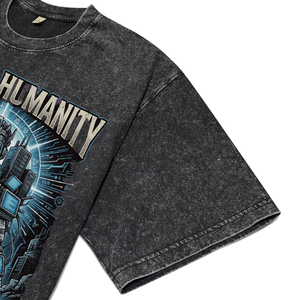 Nuevas Camisetas Transpirables de Alta Calidad al por Mayor para Hombre, Estilo Robot Personalizado, Tela Lavada al Ácido, Cuello Redondo, Manga Corta, Ropa Urbana - Product Image 5